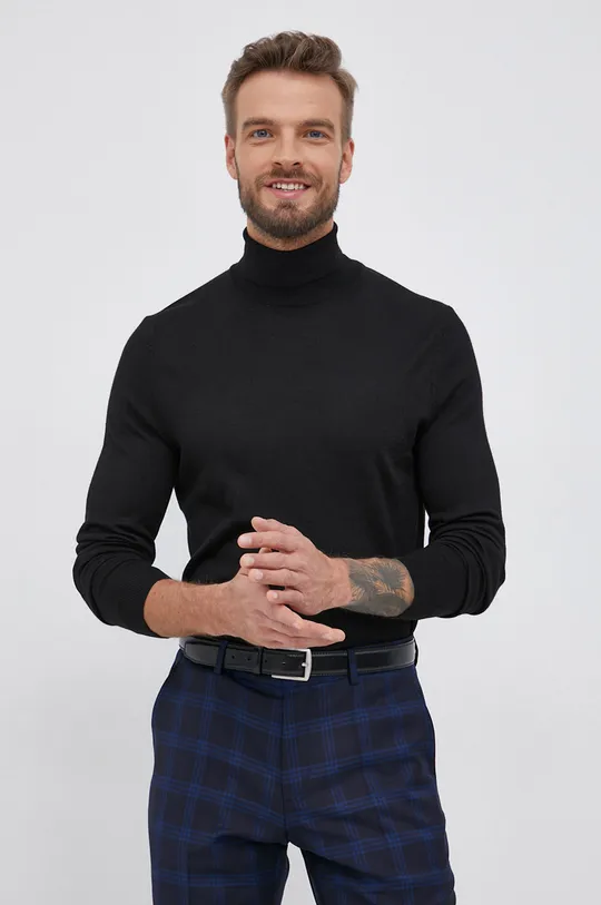 crna Vuneni pulover Selected Homme Muški