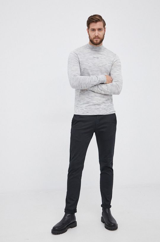 Vlněný svetr Calvin Klein šedá