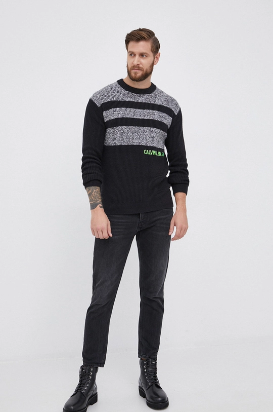 Calvin Klein Jeans Sweter z domieszką wełny J30J318613.4890 czarny