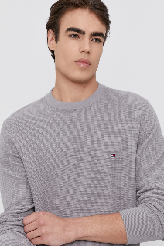 szary Tommy Hilfiger Sweter Męski