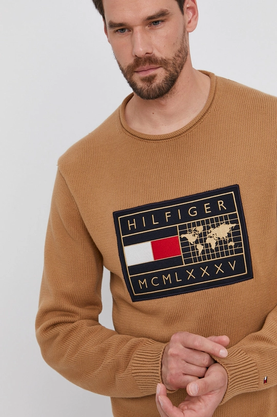 brązowy Tommy Hilfiger Sweter