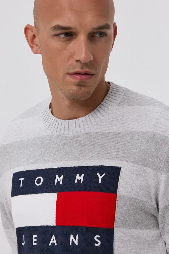 szürke Tommy Jeans pulóver