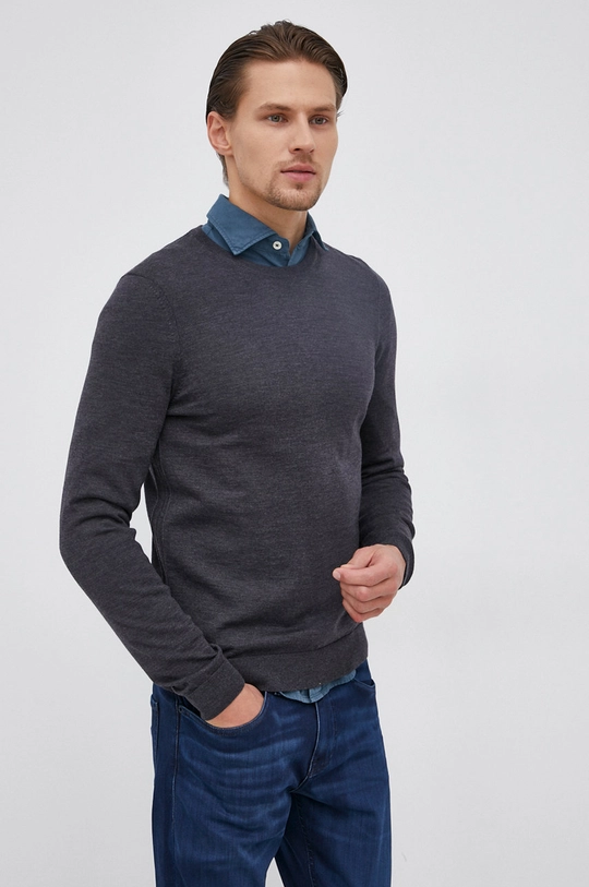 szary Boss Sweter wełniany 50378575 Męski