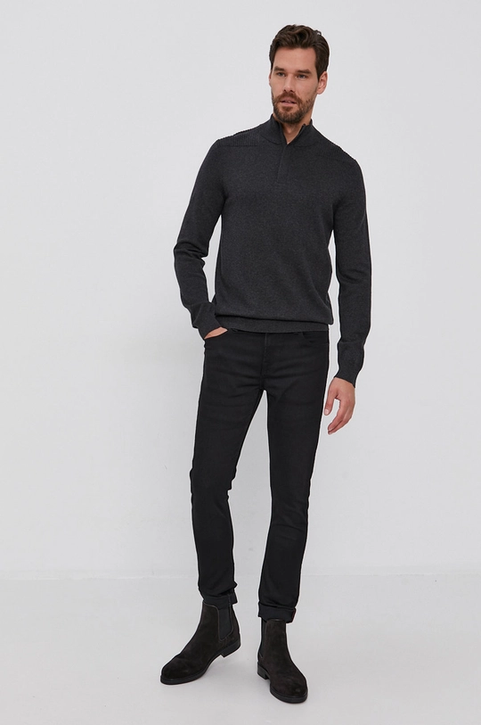 Boss Sweter z domieszką wełny 50457711 szary