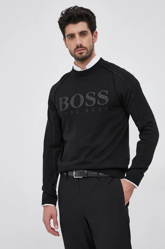 czarny Boss Sweter 50456145