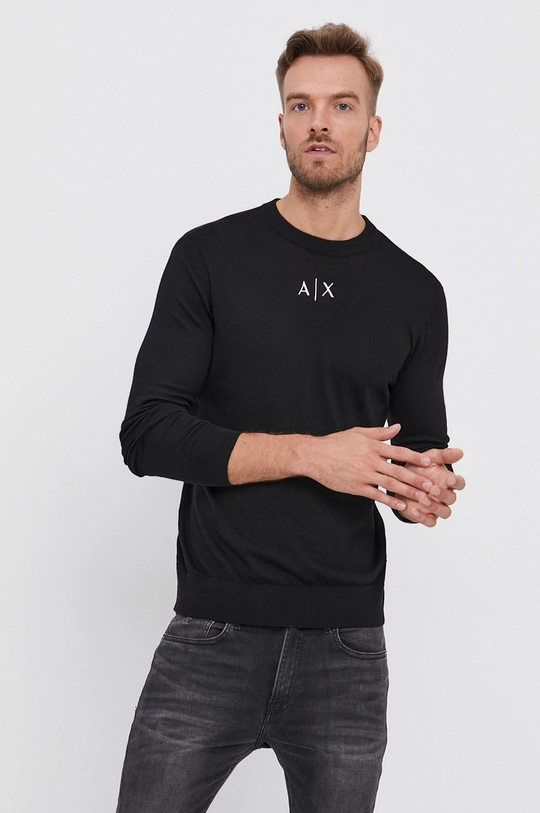 czarny Armani Exchange Sweter 6KZM1H.ZMW8Z Męski