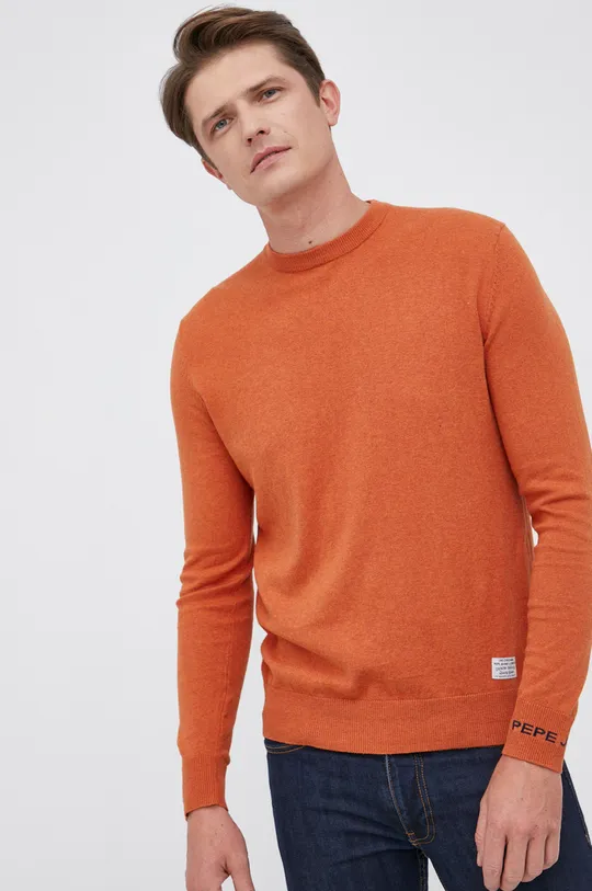 pomarańczowy Pepe Jeans Sweter z domieszką wełny Męski