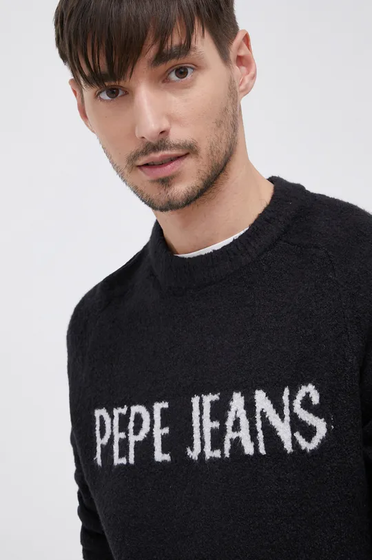 czarny Pepe Jeans Sweter z domieszką wełny
