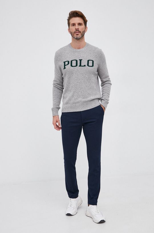 Polo Ralph Lauren Sweter wełniany jasny szary