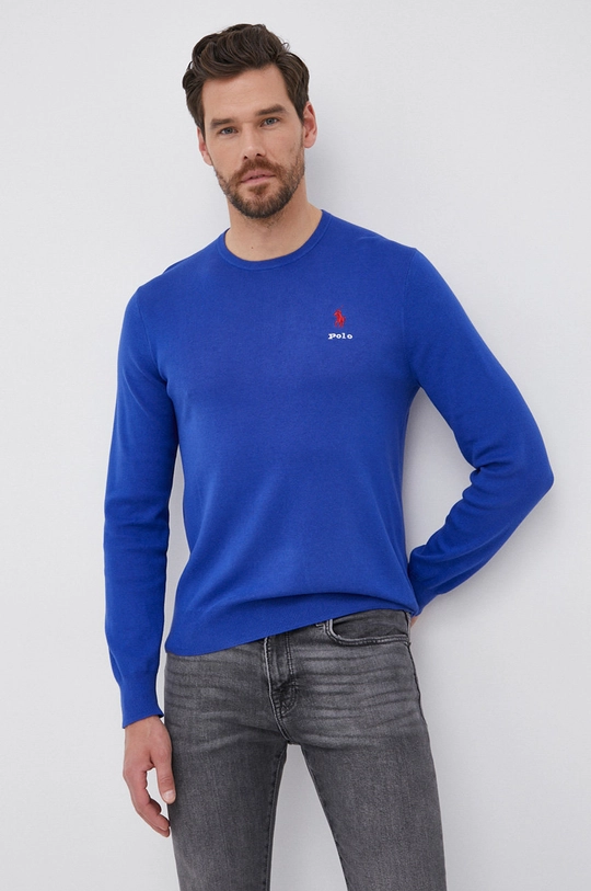 niebieski Polo Ralph Lauren Sweter bawełniany 710850117003 Męski