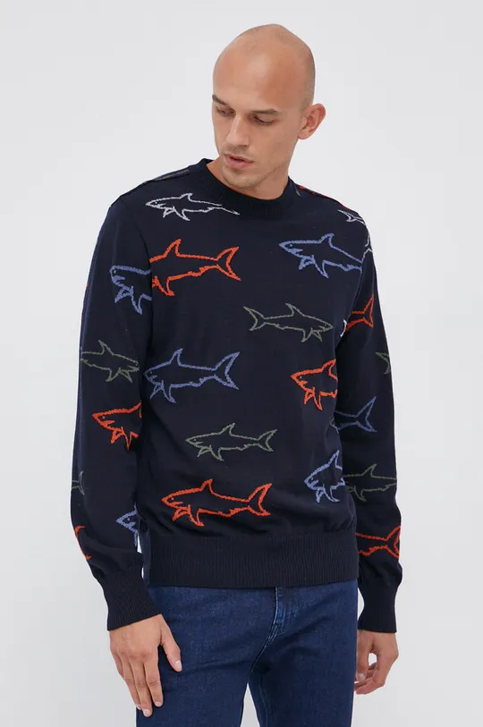 tmavomodrá Vlnený sveter Paul&Shark Pánsky