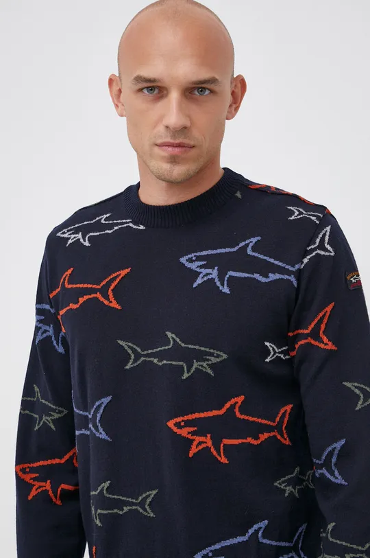 tmavomodrá Vlnený sveter Paul&Shark