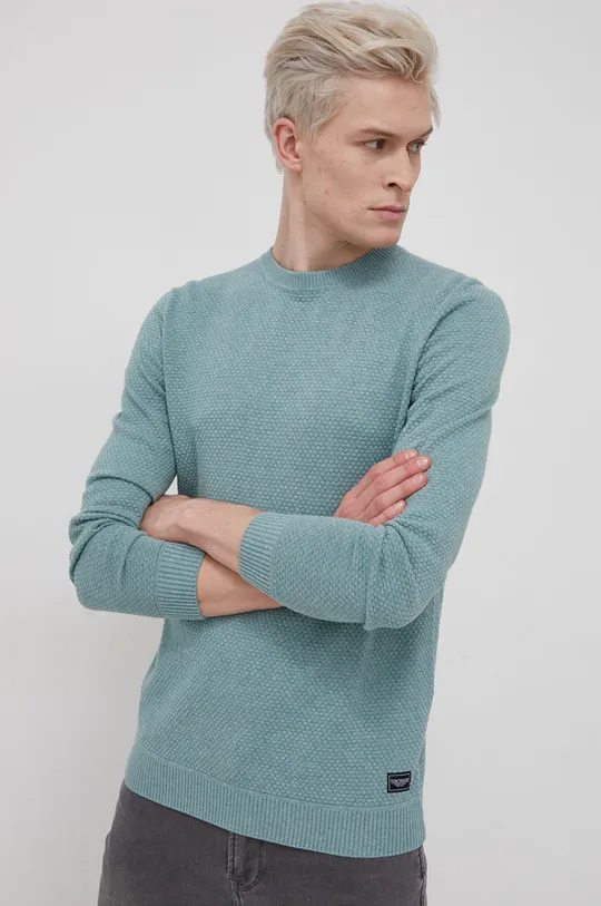 Pamučni pulover Tom Tailor tirkizna