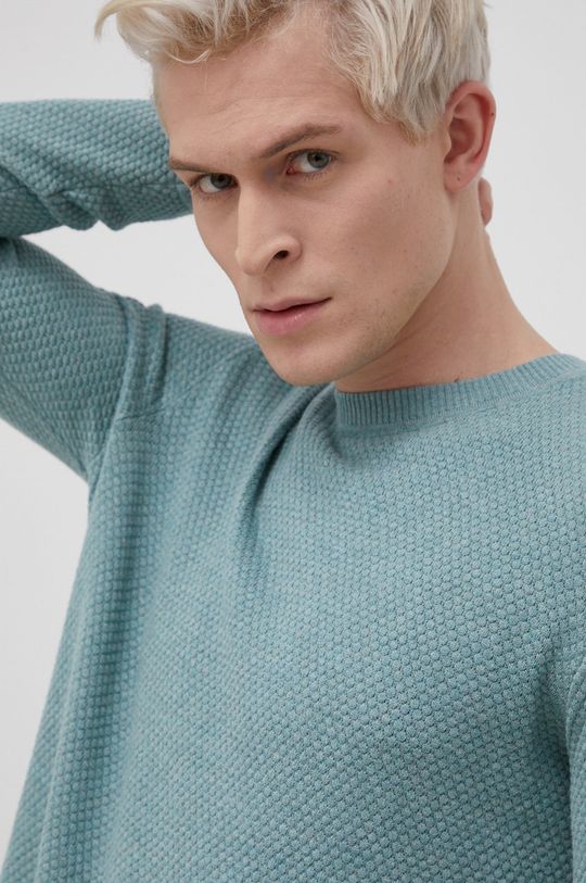 svetlá tyrkysová Bavlnený sveter Tom Tailor