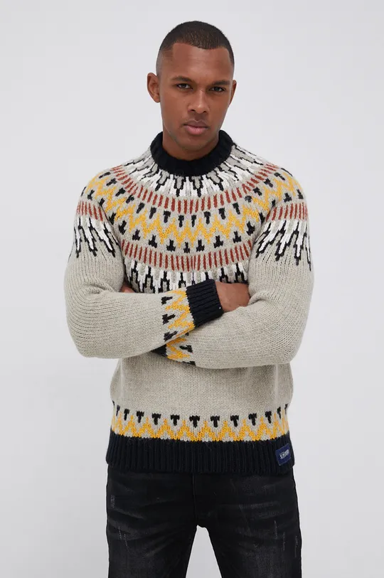 multicolor Superdry Sweter z domieszką wełny