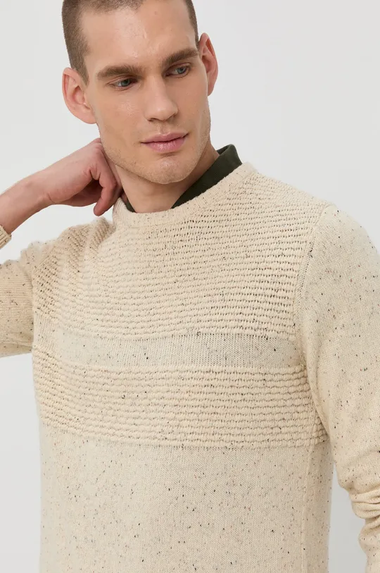 beżowy Solid Sweter