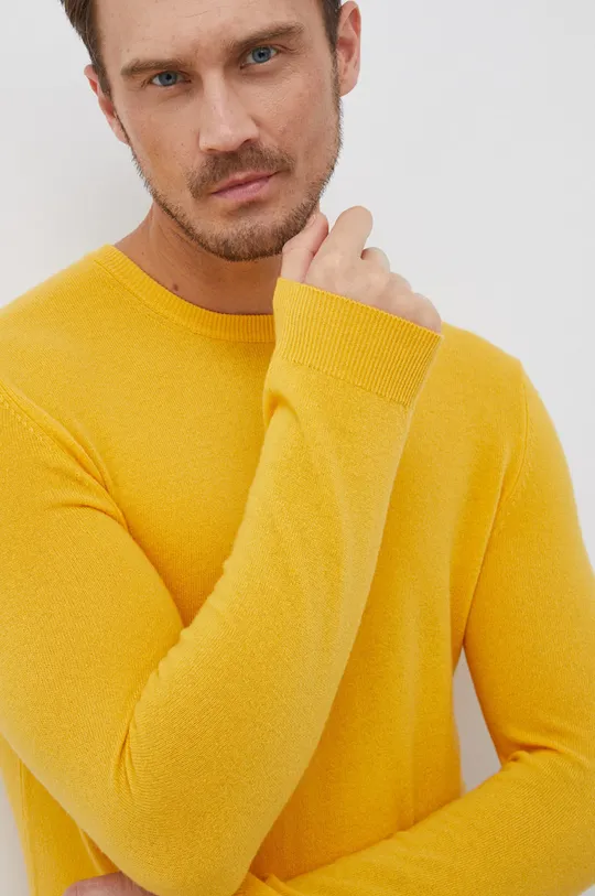 żółty United Colors of Benetton Sweter wełniany