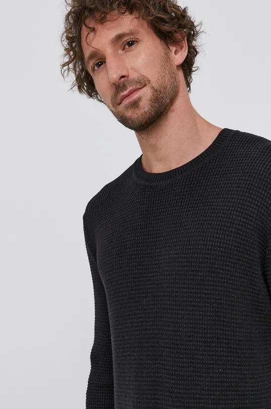 fekete Sisley gyapjúkeverék pulóver