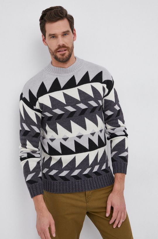 Sisley Sweter wełniany multicolor