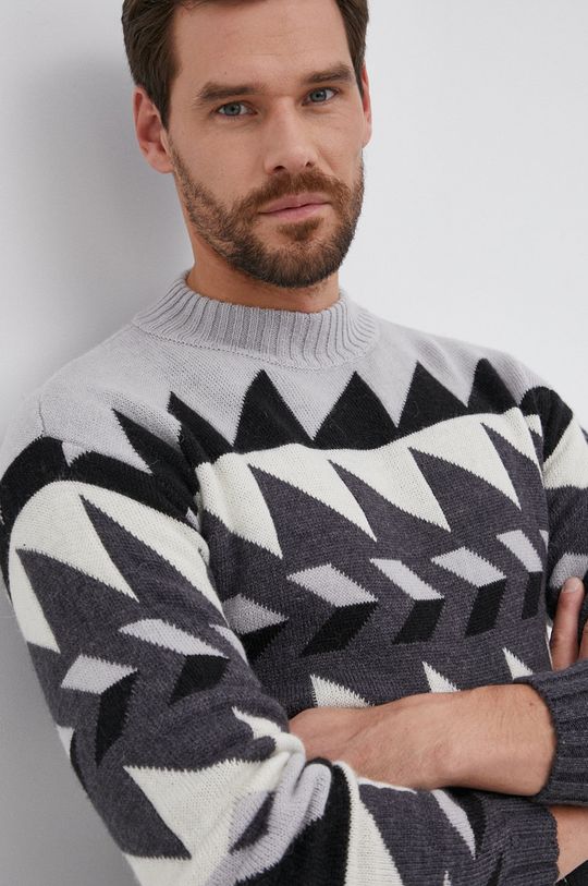 multicolor Sisley Sweter wełniany