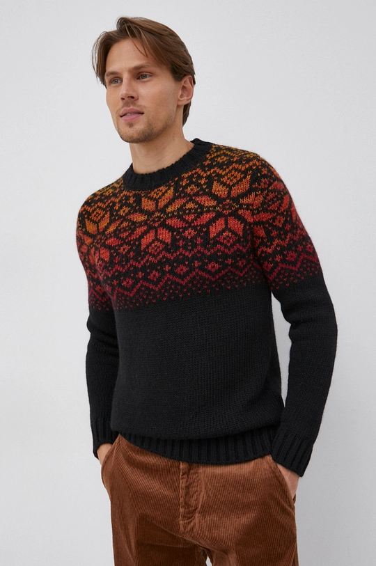 multicolor Sisley Sweter z domieszką wełny