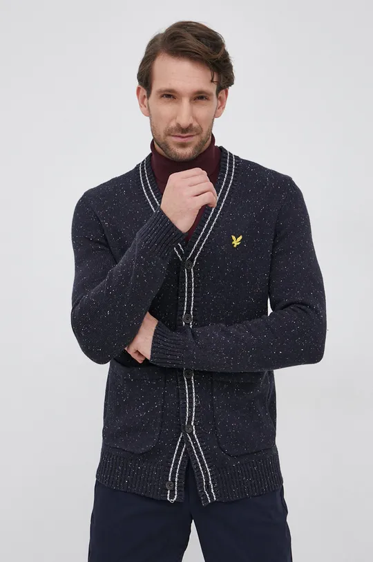 granatowy Lyle & Scott Kardigan Męski