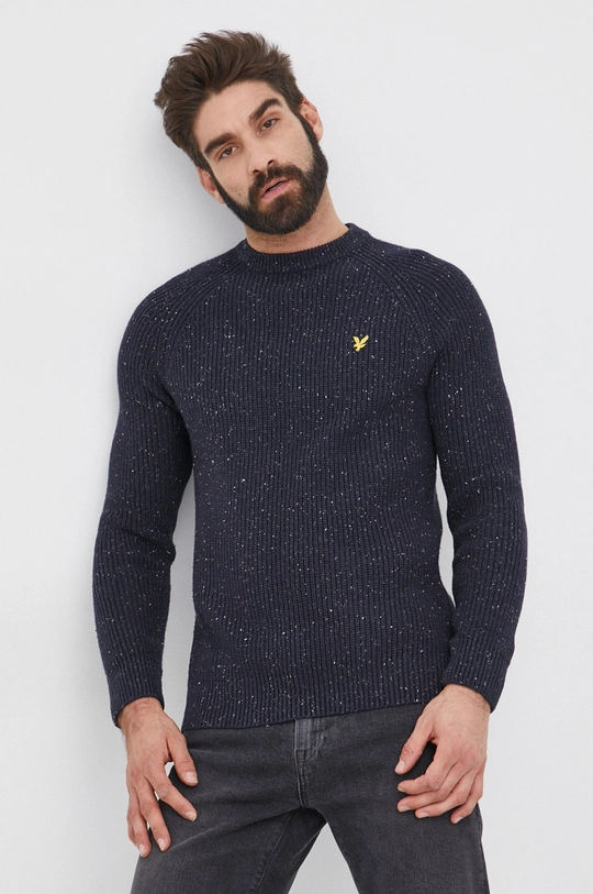 granatowy Lyle & Scott Sweter Męski