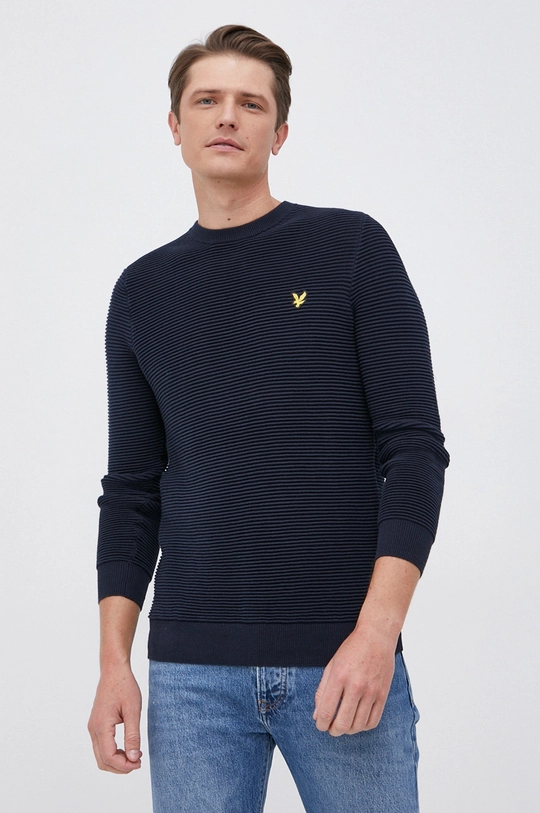 granatowy Lyle & Scott Sweter bawełniany