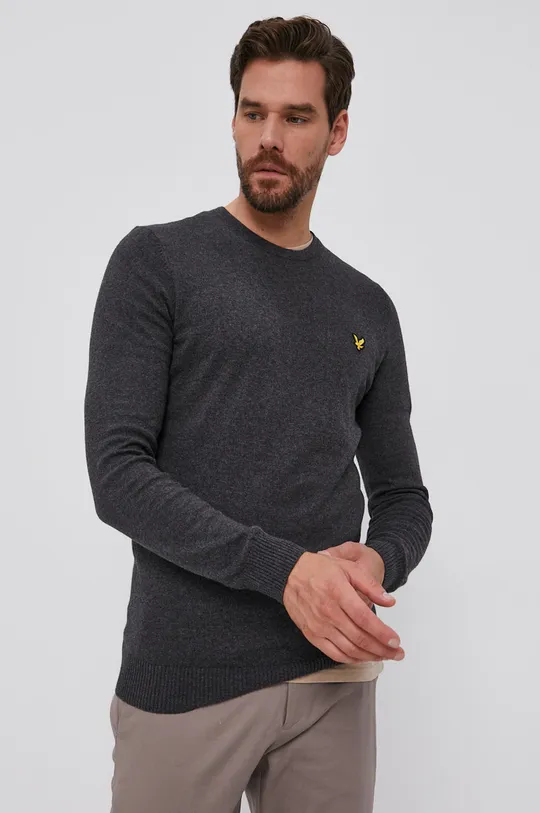 szary Lyle & Scott Sweter z domieszką wełny Męski