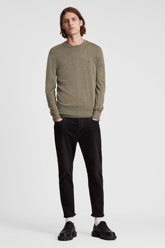 AllSaints Sweter wełniany MODE MERINO CREW 100 % Wełna merynosów