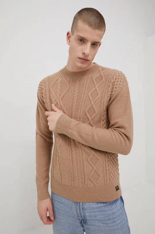 beige Superdry maglione in lana Uomo