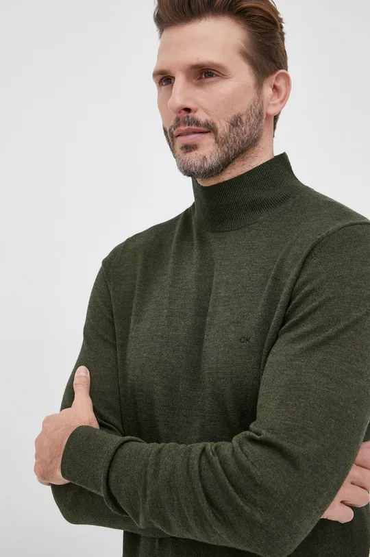 зелений Вовняний светр Calvin Klein