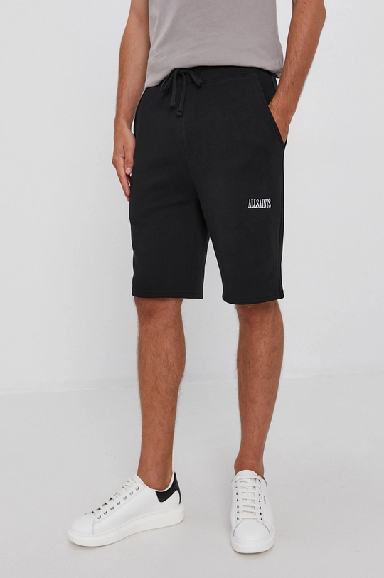 czarny AllSaints Szorty STATE SWEATSHORTS Męski