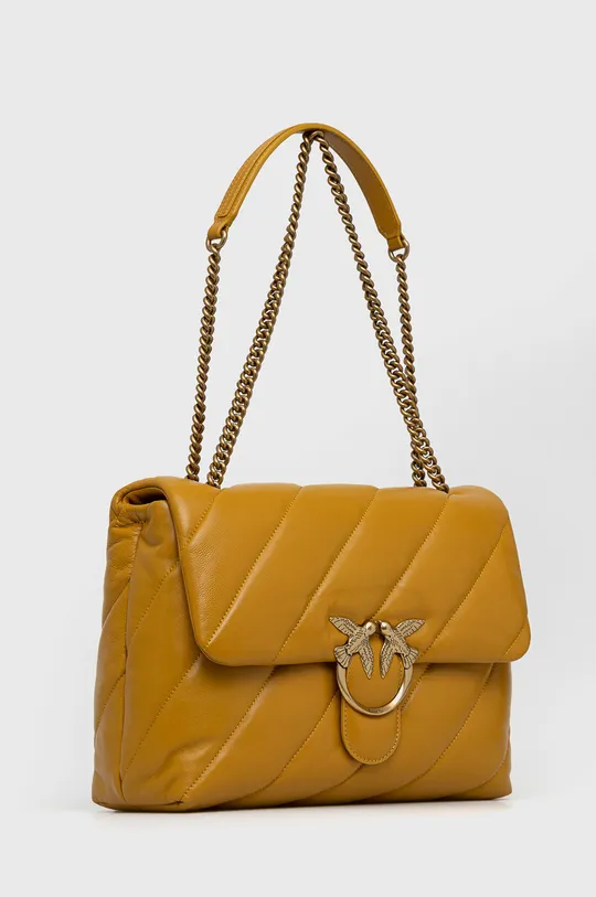 Pinko - Δερμάτινη τσάντα κίτρινο