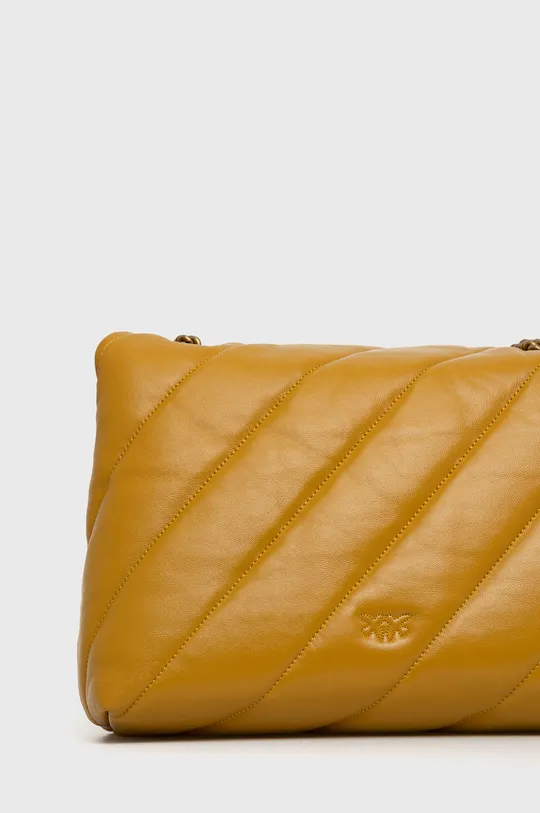 κίτρινο Pinko - Δερμάτινη τσάντα