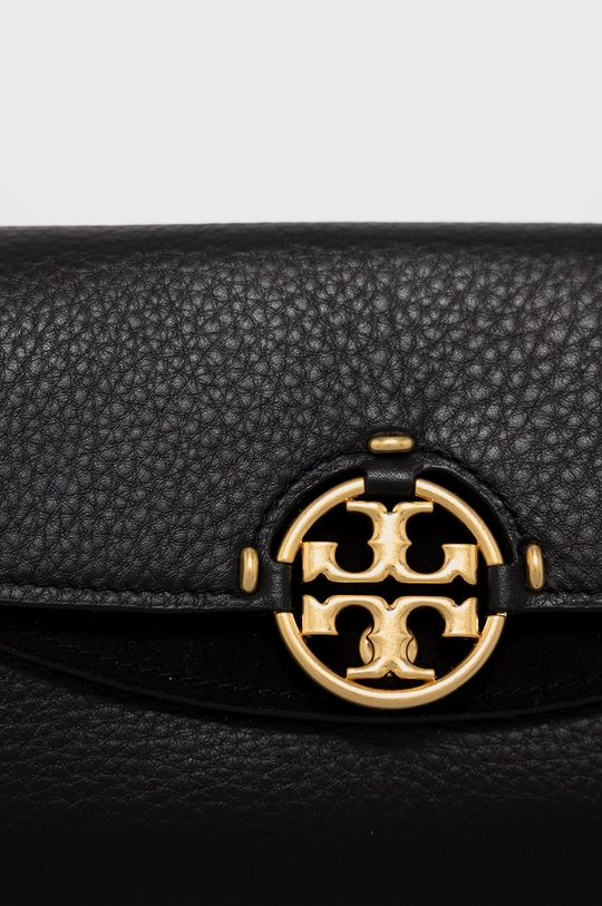 Kožená kabelka Tory Burch čierna