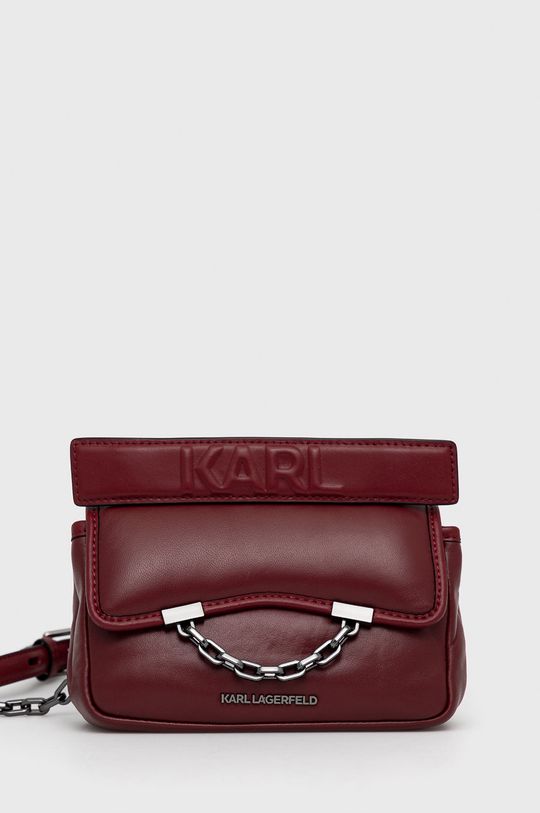 červená Kožená kabelka Karl Lagerfeld Dámský