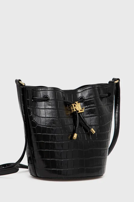 Шкіряна сумочка Lauren Ralph Lauren чорний