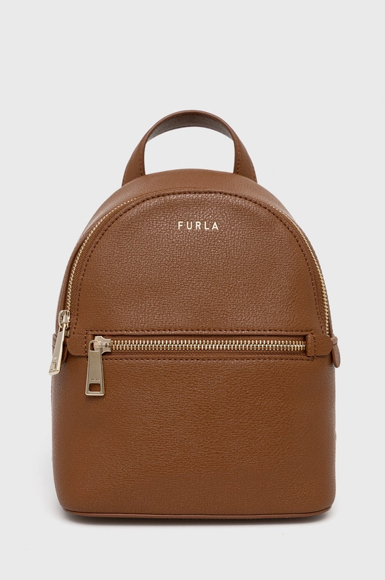 коричневый Кожаный рюкзак Furla Libera Женский