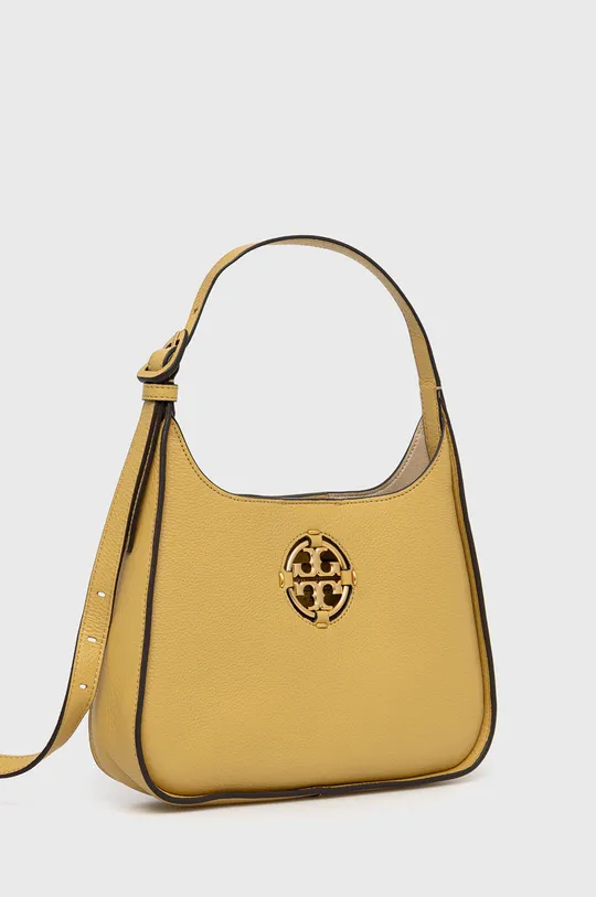Tory Burch - Δερμάτινη τσάντα κίτρινο
