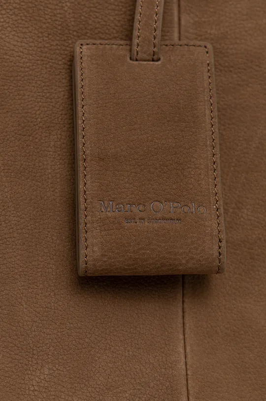 Kožená taška Marc O'Polo hnedá