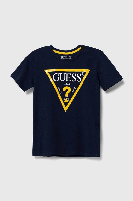 σκούρο μπλε Παιδικό βαμβακερό μπλουζάκι Guess Για αγόρια