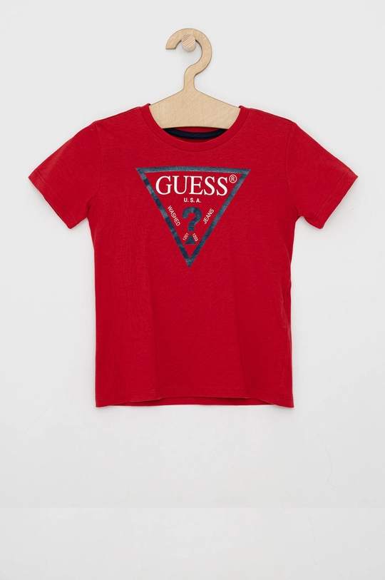 czerwony Guess T-shirt dziecięcy Chłopięcy