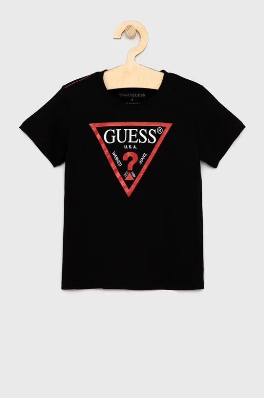czarny Guess T-shirt dziecięcy Chłopięcy