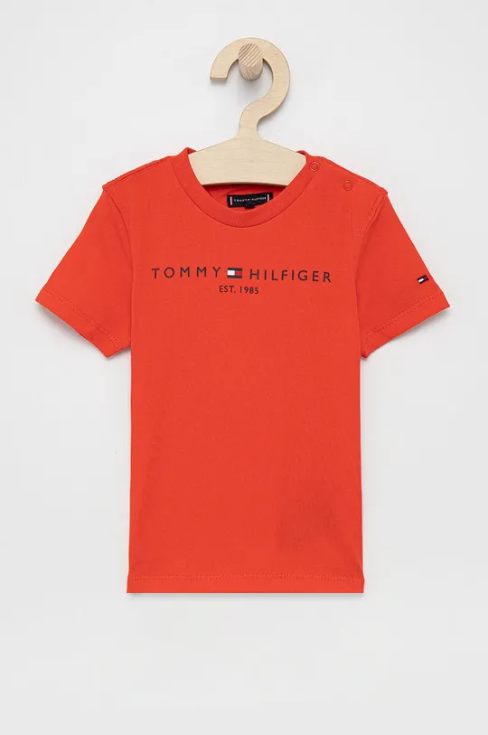 oranžová Detské bavlnené tričko Tommy Hilfiger Chlapčenský