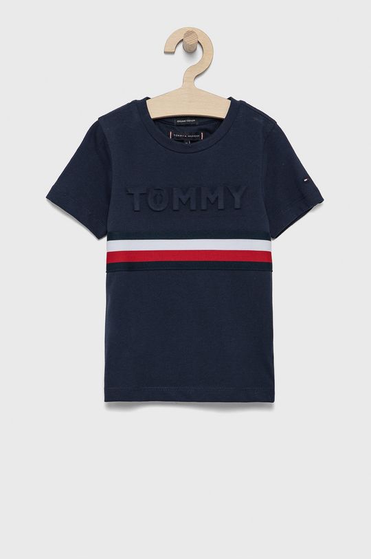 námořnická modř Dětské bavlněné tričko Tommy Hilfiger Chlapecký