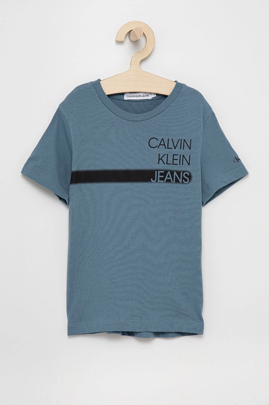 kék Calvin Klein Jeans gyerek pamut póló Fiú