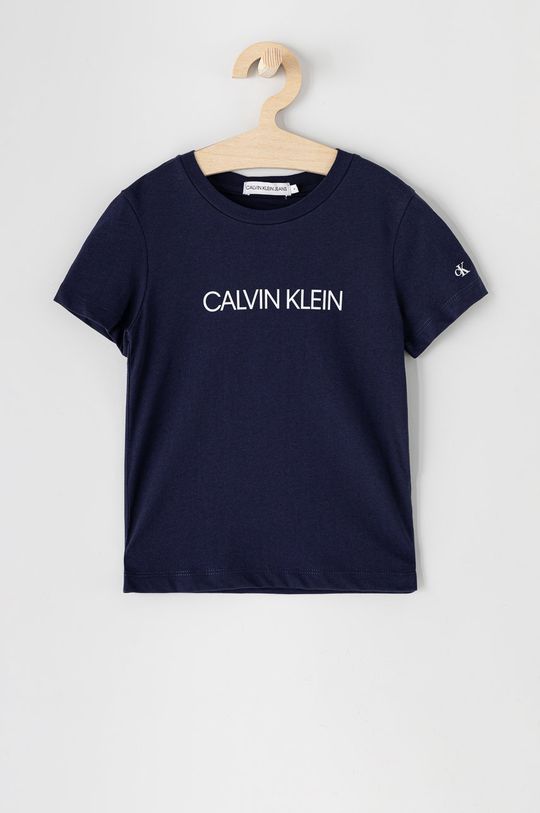 granatowy Calvin Klein Jeans T-shirt dziecięcy Chłopięcy