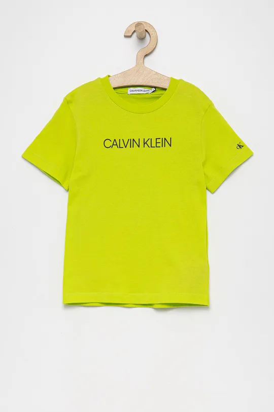 zielony Calvin Klein Jeans T-shirt dziecięcy IB0IB00347.4890 Chłopięcy