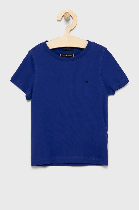 fioletowy Tommy Hilfiger T-shirt bawełniany dziecięcy Chłopięcy